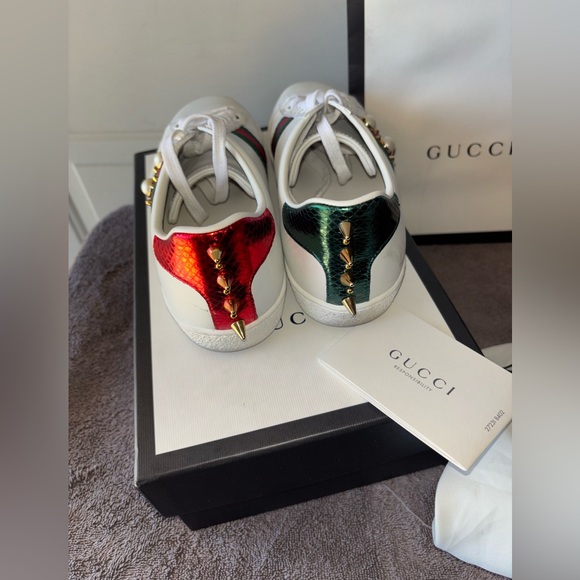 Gucci Ace pearl studded sneakers size 37.5 EU - Picture 6 of 10